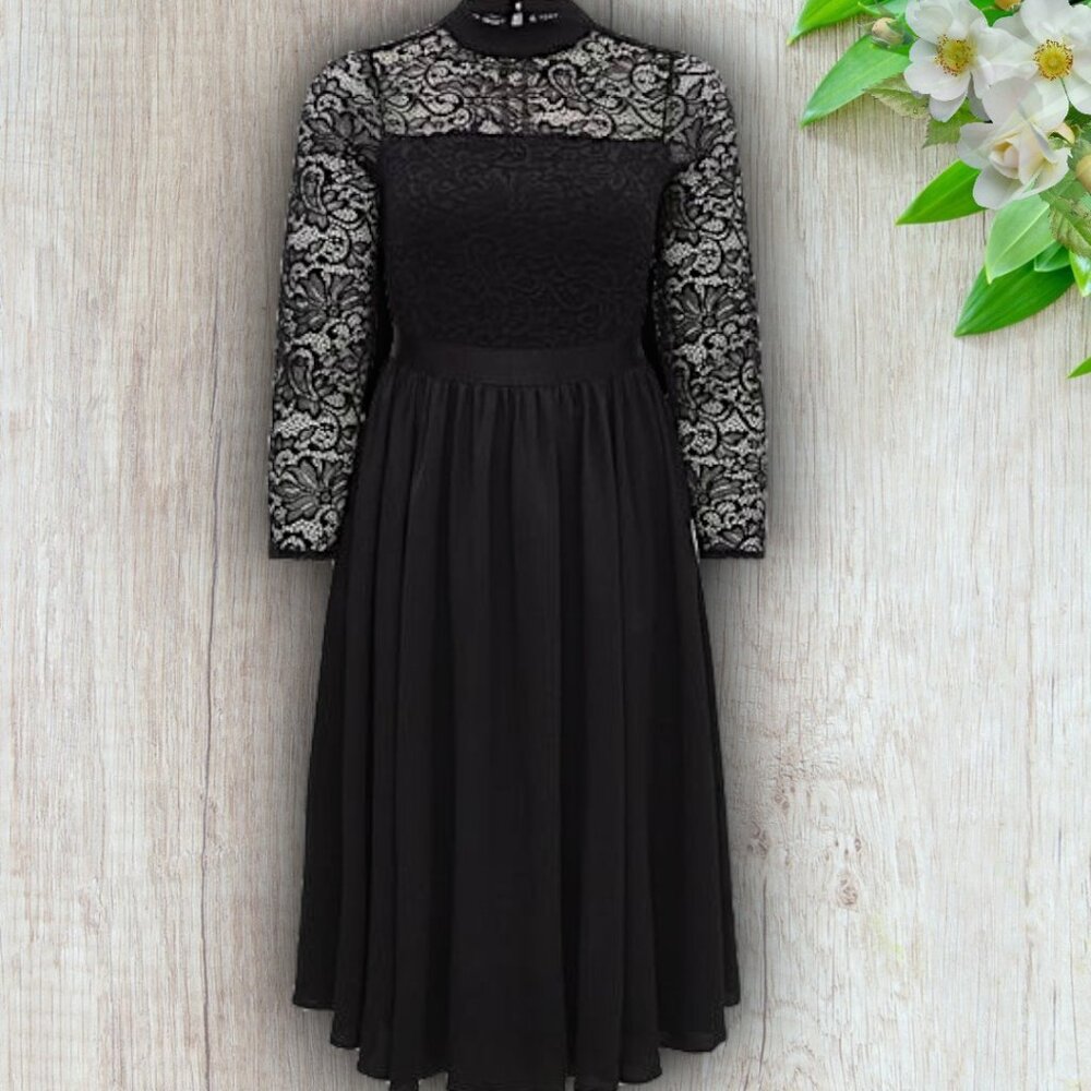 Torrid Black Lace Fit-and-Flare Dress - Size 24